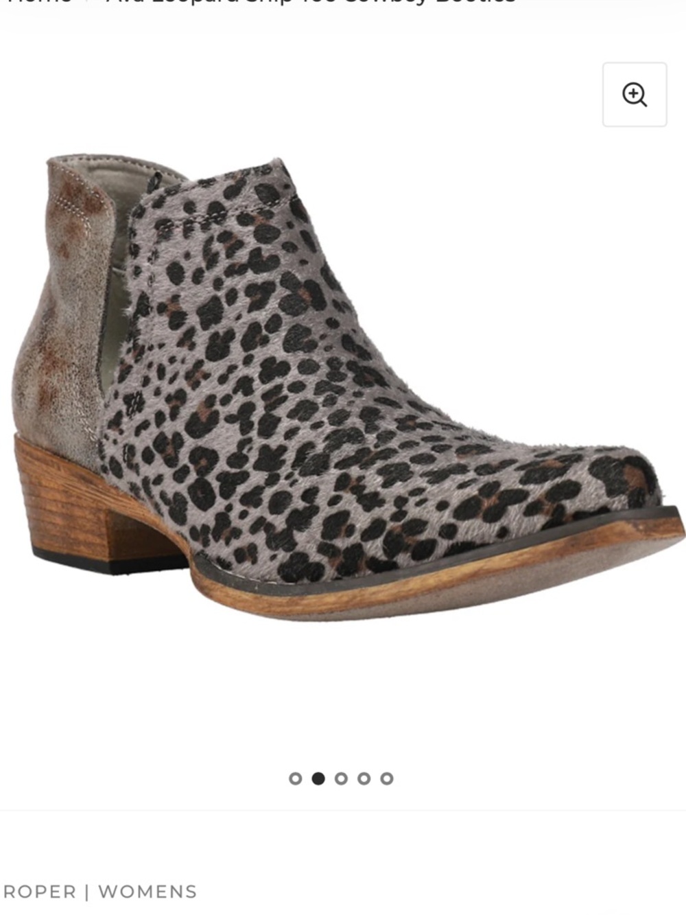 ROPER Leopard Print Ankle Bootie in Grey and Brown - Picture 3 of 12